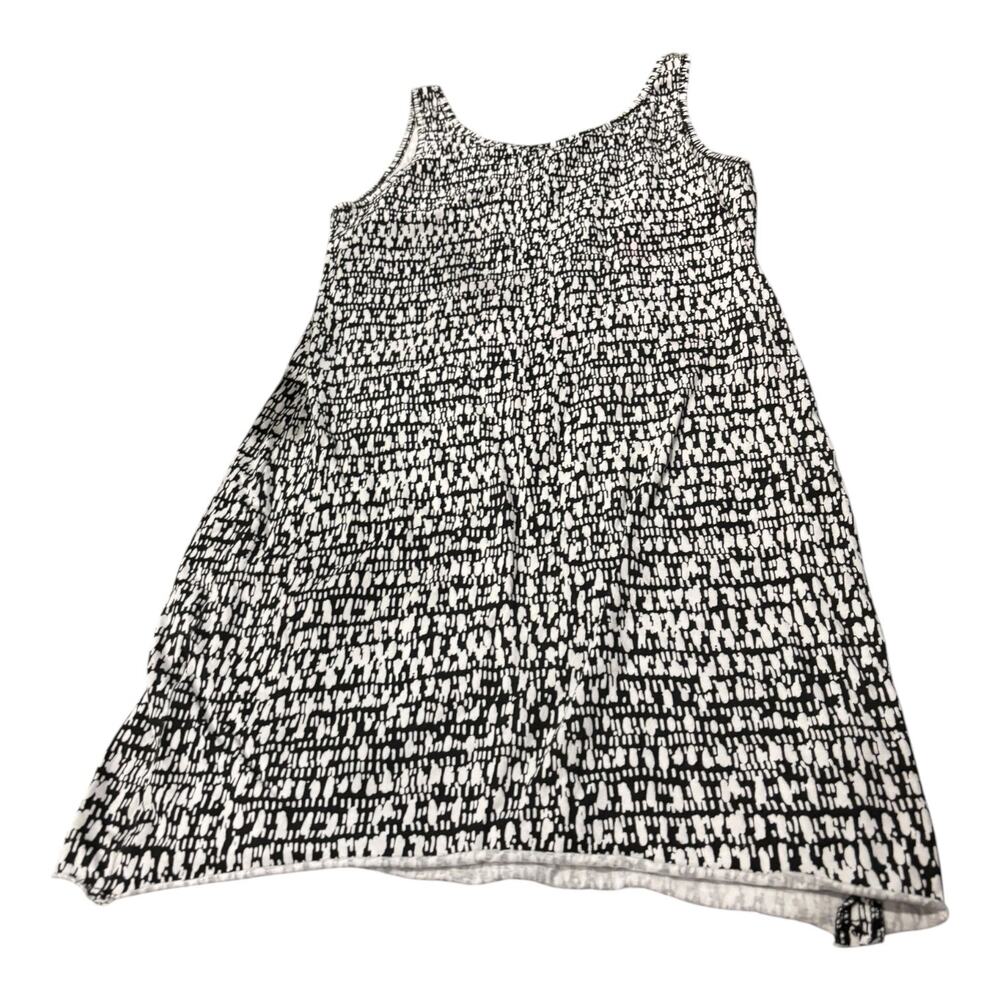 White & Black Abstract Pattern A-Line Dress Size L - Picture 3 of 4